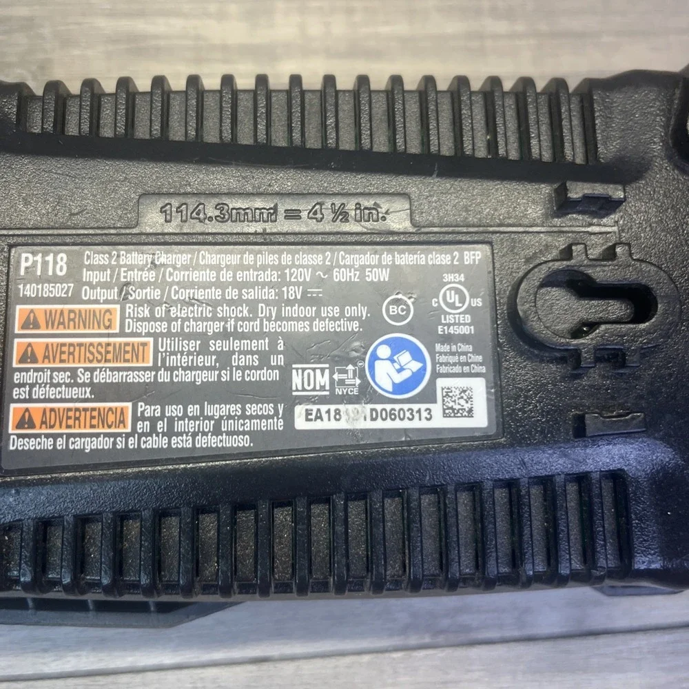 Ryobi P118 Lithium-ion/Ni-Cad ONE+ 18V IntelliPort Battery Charger Tested/Works